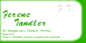 ferenc tandler business card